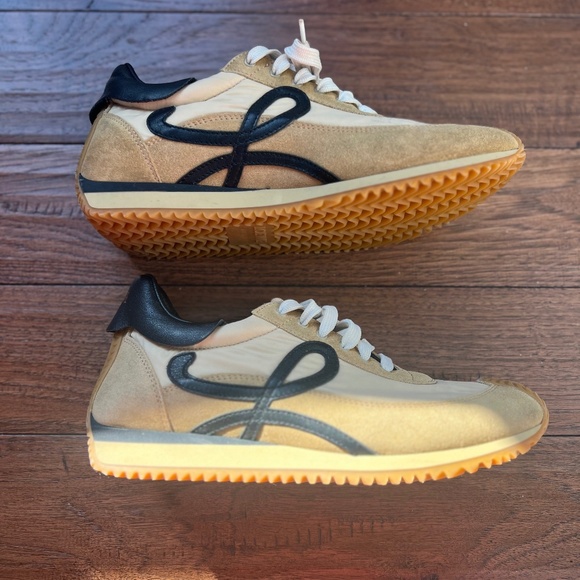 Flow Runner in nylon and suede Size 39 gold black - Picture 1 of 7